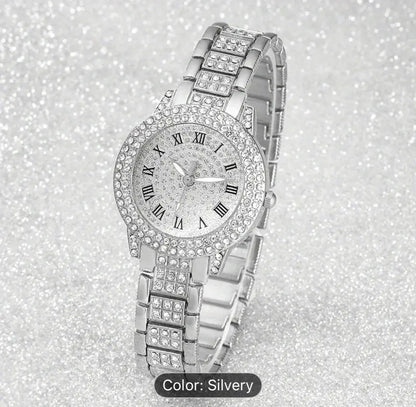6 Piece Silvery Quartz Set Zinc Alloy Jewelry Collection
