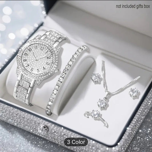 6 Pcs Soki Women's Luxury Jewelry Stainless Steel Set
