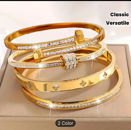 Premium Stainless Steel Bracelets Set 4 Pieces Jewelry Gift
