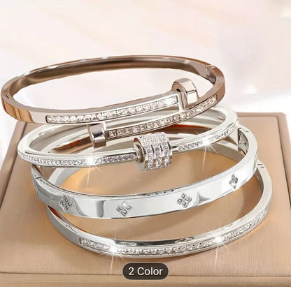 Premium Stainless Steel Bracelets Set 4 Pieces Jewelry Gift