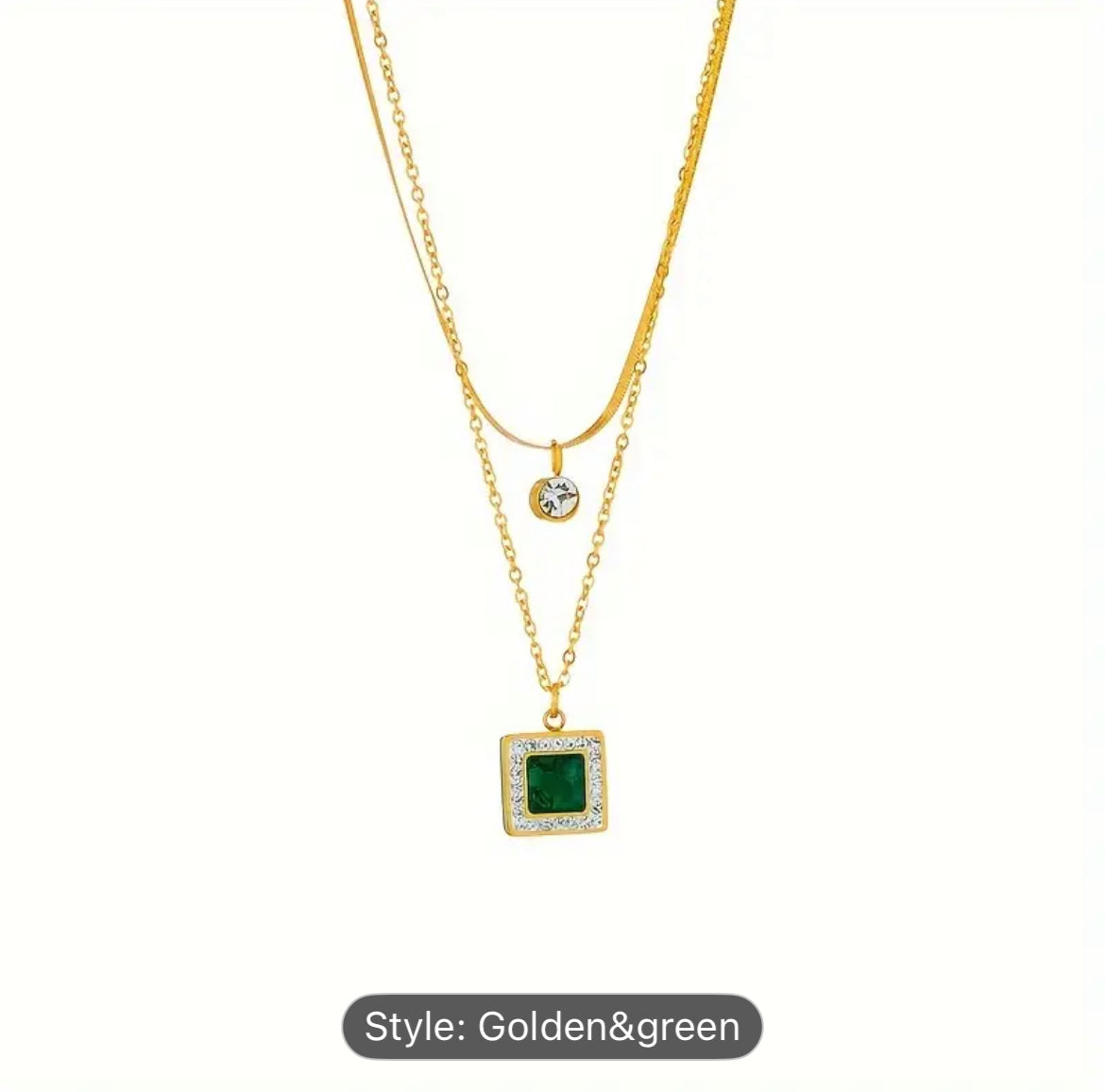 Double Layer Vintage Stainless Steel Necklace Everyday Wear