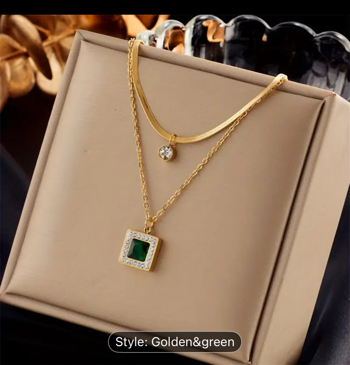 Double Layer Vintage Stainless Steel Necklace Everyday Wear