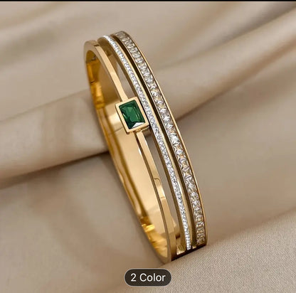 Stainless Steel Double Row Bracelet For Men And Women