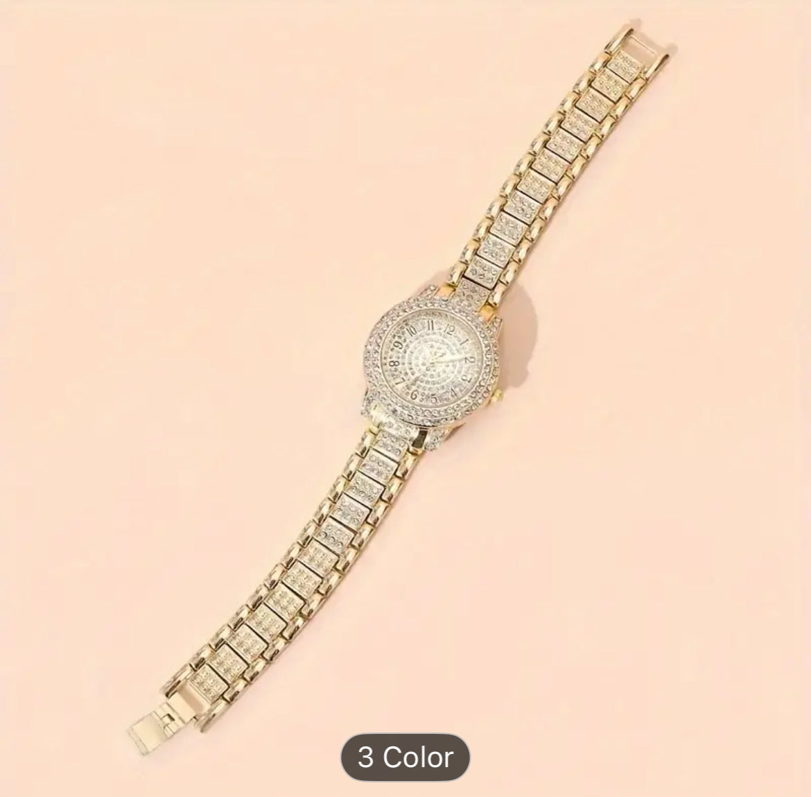 Elegant Two Piece Watch and Bracelet Set Stainless Steel