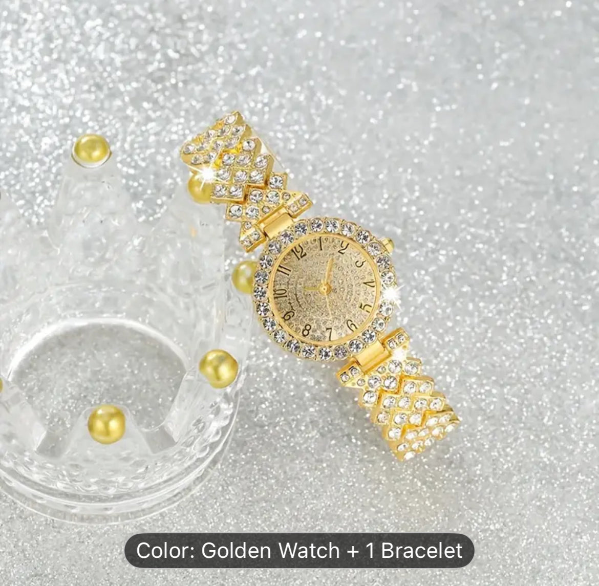 Two Piece Elegant Stainless Steel Watch and Bracelet Set