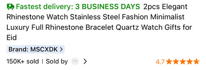 Two Piece Elegant Stainless Steel Watch and Bracelet Set