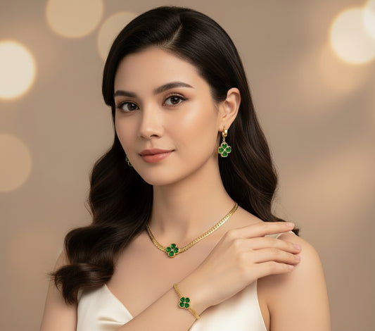 Stainless Steel Women Jewelry Set French Style 4 Pieces - Shoppy