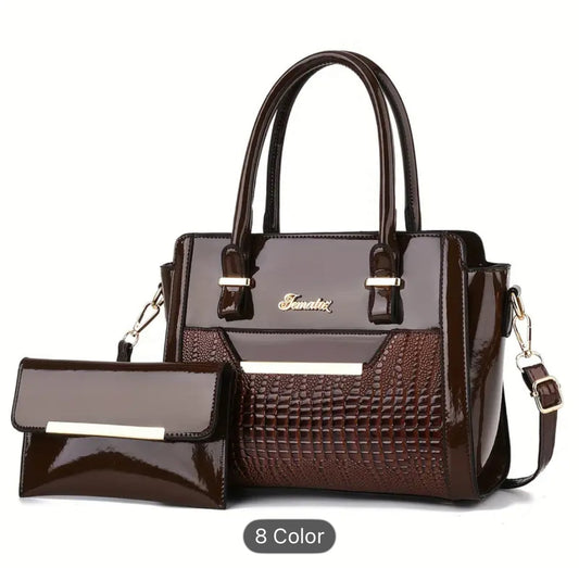 PU Leather Women Bag Set Versatile Purses for Everyday Use