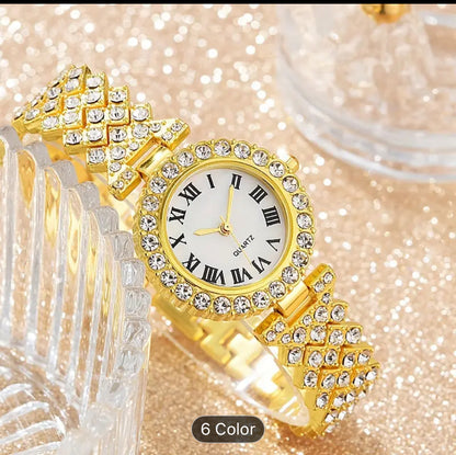 Six Piece Quartz Luxury Jewelry Set for Women Elegant Gift