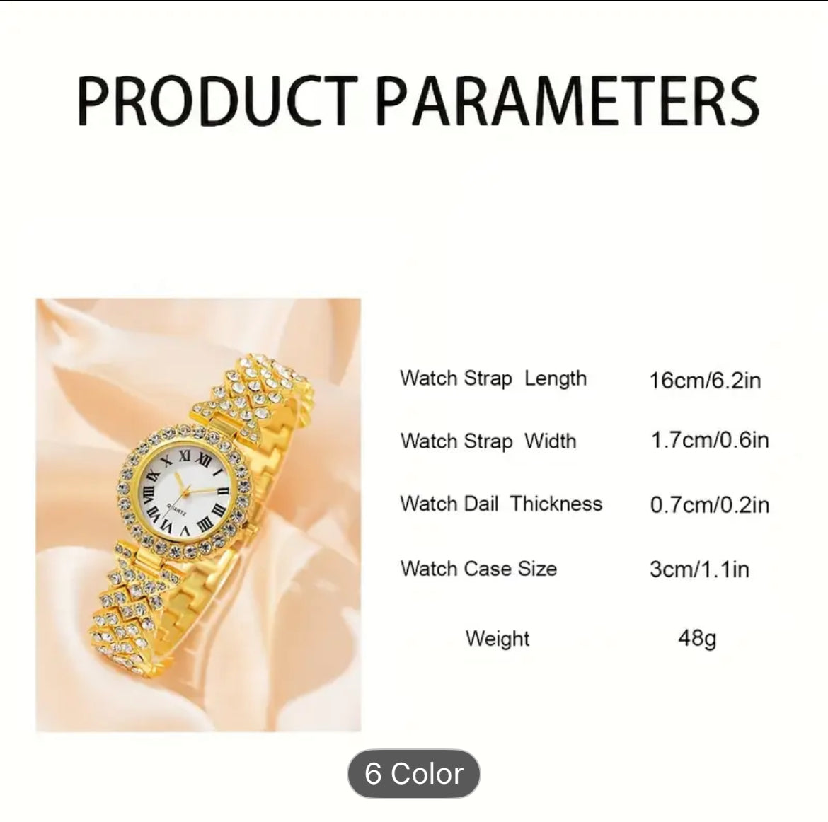 Six Piece Quartz Luxury Jewelry Set for Women Elegant Gift