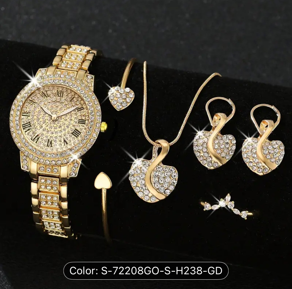 Six Piece Quartz Luxury Jewelry Set for Women Elegant Gift