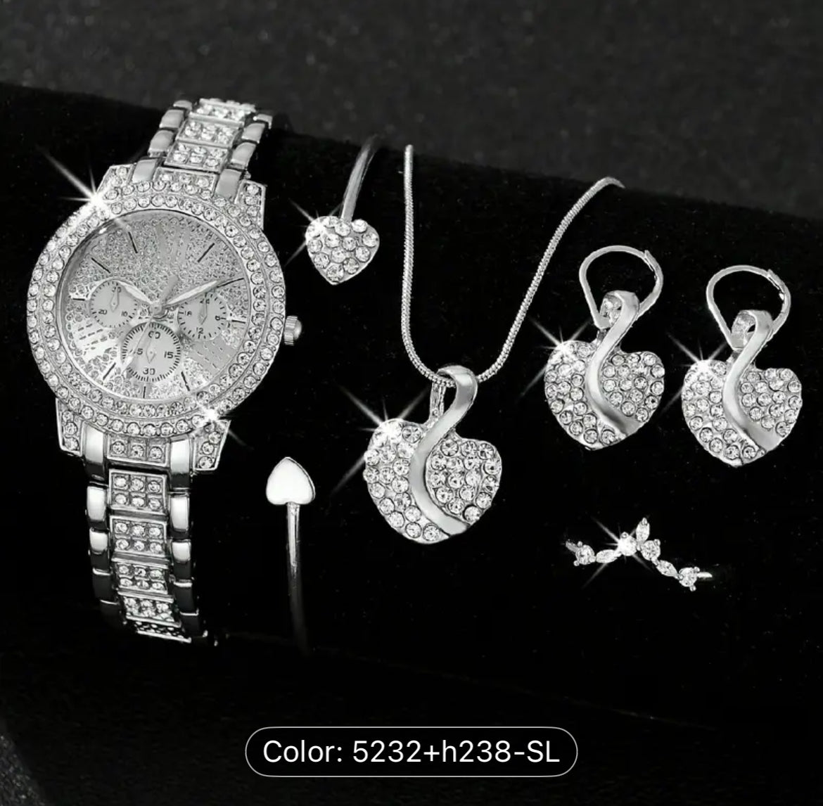 Six Piece Quartz Luxury Jewelry Set for Women Elegant Gift