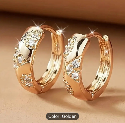 Copper Earrings 18K Gold Plated Gift For Valentine