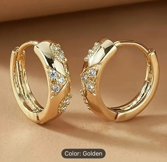 Copper Earrings 18K Gold Plated Gift For Valentine