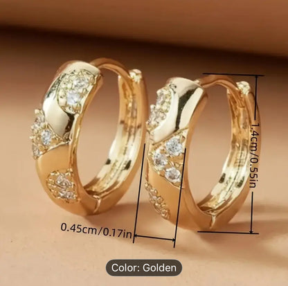 Copper Earrings 18K Gold Plated Gift For Valentine