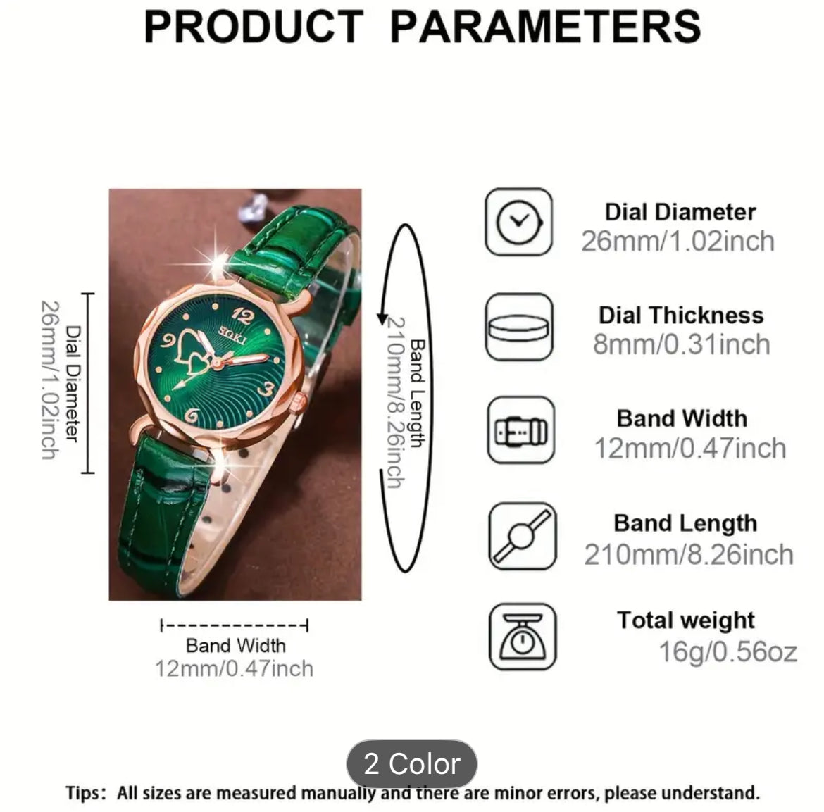 Ladies 6 Piece Fashionable Quartz Watch Set Two Colors