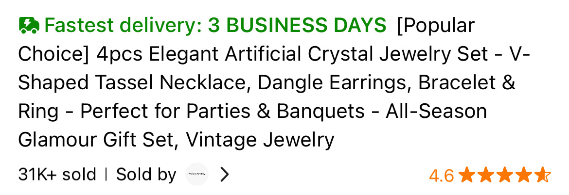 Elegant Women Crystal Set 4 Piece Jewelry Gift Box