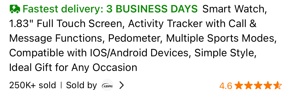 1.83 Inch Smart Watch With Six Colors And Fitness Tracking