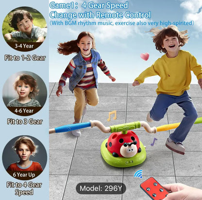3 In 1 Kids Musical Jump Rocket Stomp And Launch Ring Toss