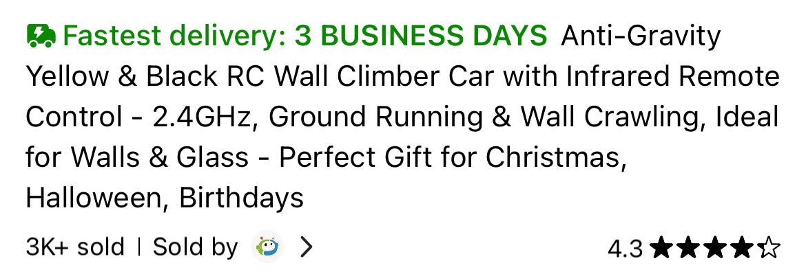 Wall Climber Car Zero Gravity Toy for Kids and Adults