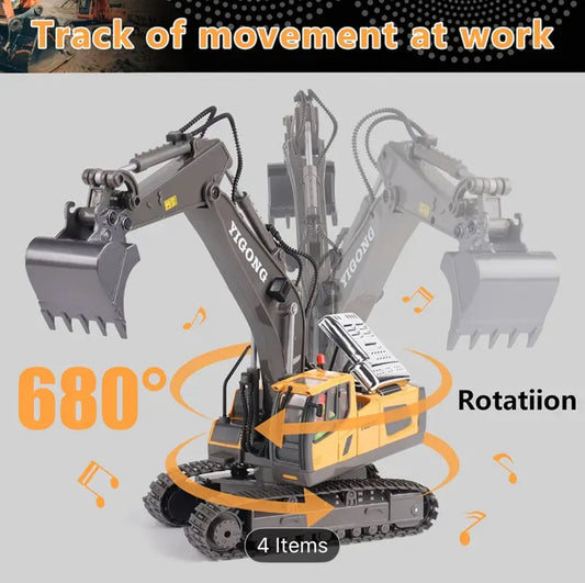 11 Channel Alloy Control Excavator Remote Control toy for kids