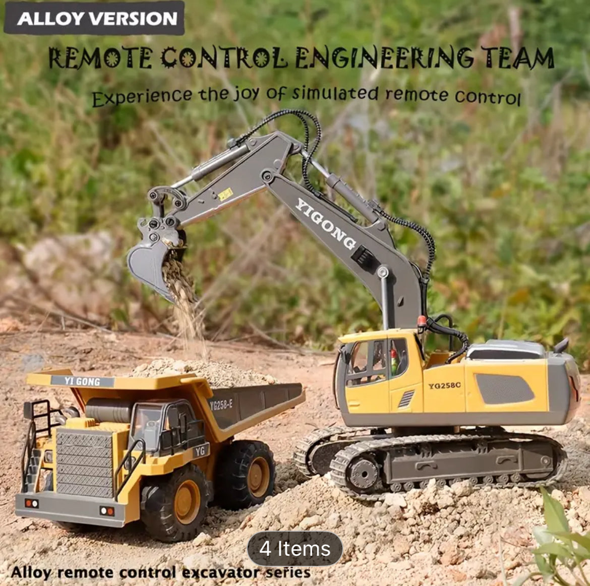 11 Channel Alloy Control Excavator Remote Control toy for kids
