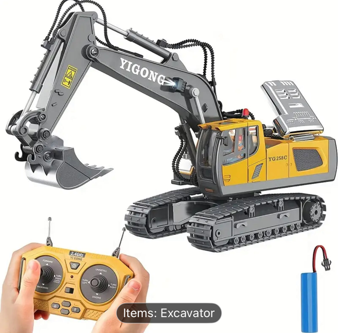 11 Channel Alloy Control Excavator Remote Control toy for kids