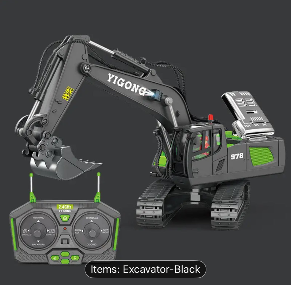 11 Channel Alloy Control Excavator Remote Control toy for kids