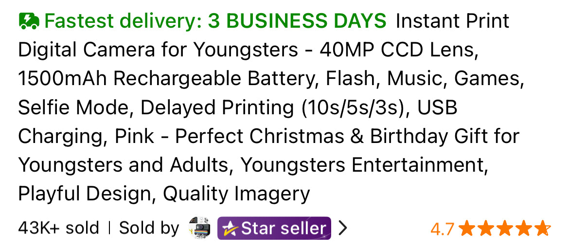 Kids Camera Printer All In One Photo Toy Creative Play