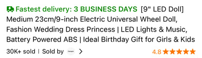 9 Inch Electric Universal Doll Three Color Options