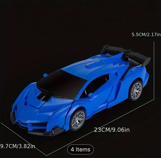 2 In 1 Remote Control Robot Blue Red Police Theme Toy