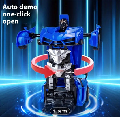 2 In 1 Remote Control Robot Blue Red Police Theme Toy