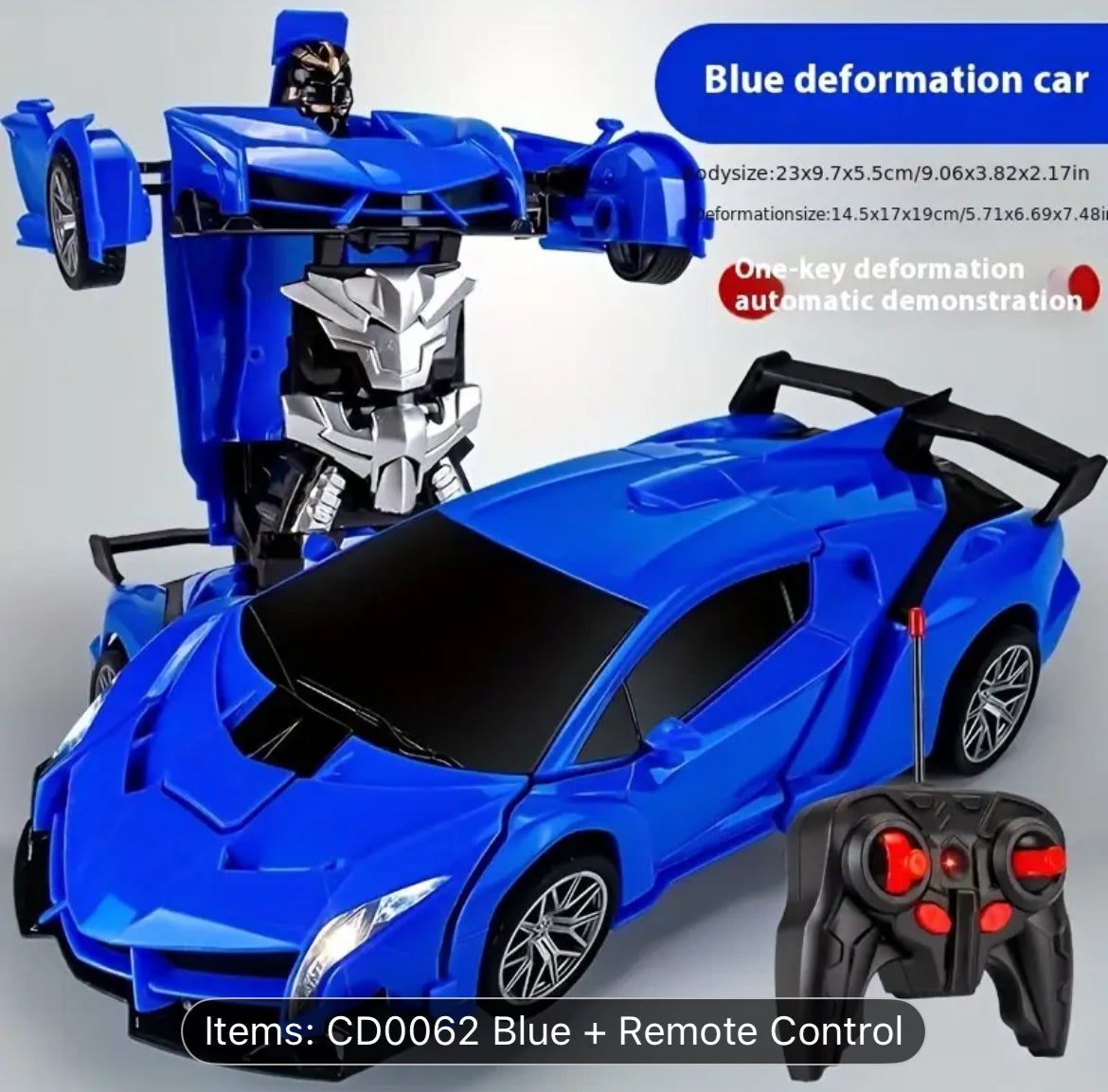 2 In 1 Remote Control Robot Blue Red Police Theme Toy