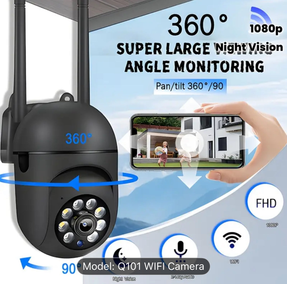 1080P HD CCTV Camera For Home Indoor Surveillance System - two way audio - Shoppy