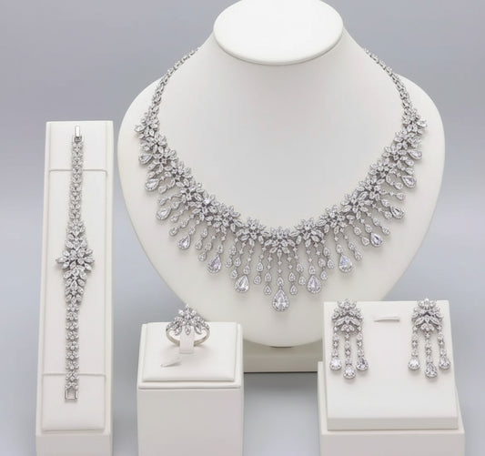 Elegant white Bridal Jewelry set - Shoppy
