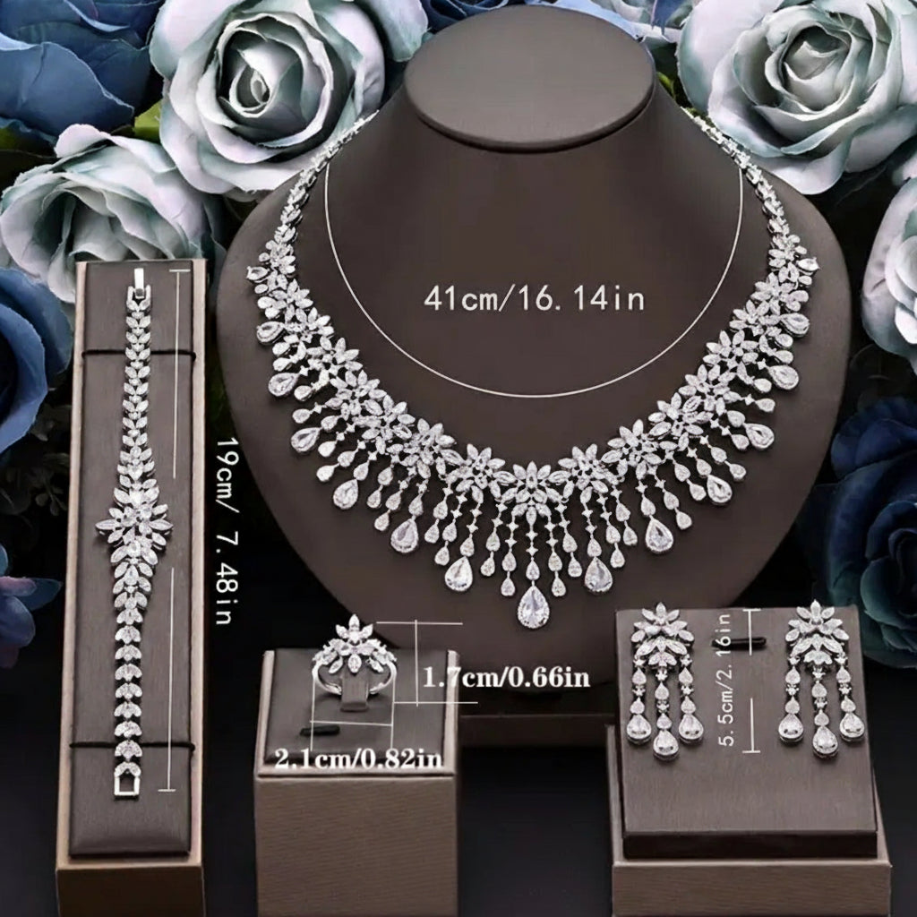 Elegant white Bridal Jewelry set - Shoppy