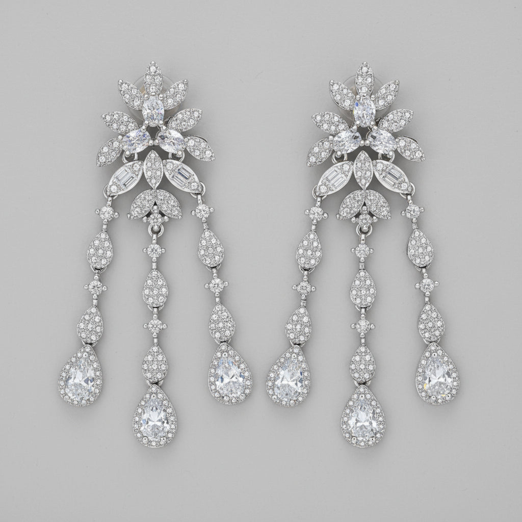 Elegant white Bridal Jewelry set - Shoppy