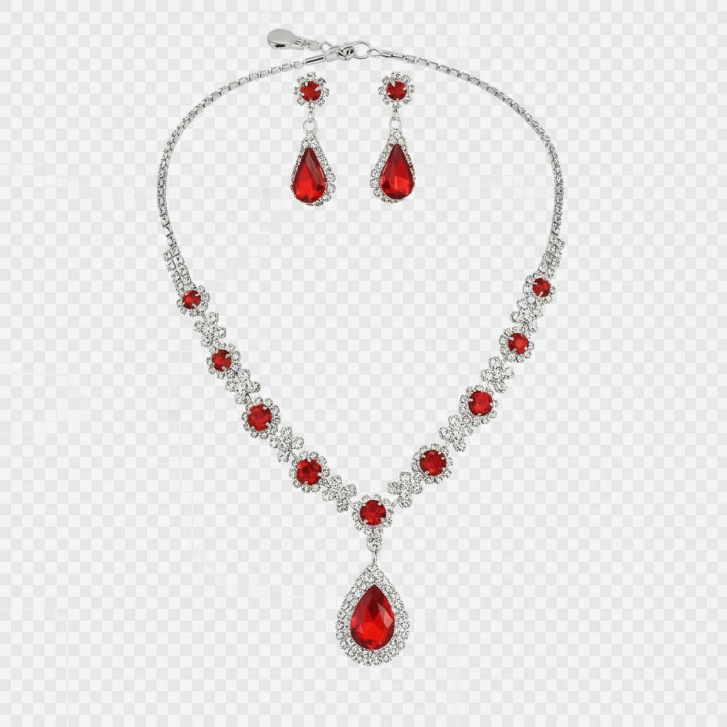 3pcs Wedding Women's Fashion Jewelry Set with Tassel Lab-Grown Earrings and Necklace, Luxurious Party Accessories - Shoppy