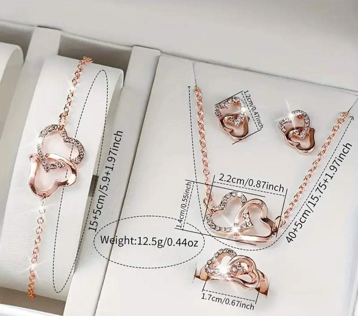 Minimalist and Elegant 6pcs Women's Quartz Watch Round Alloy Case, Simple Dial, Unique Heart Shaped Jewelry Set - Perfect Gift for Any Occasion, Elegant Accessory for Work, Ideal Choice for Halloween Gifts, Thanksgiving Gifts, Christmas Gifts - Shoppy