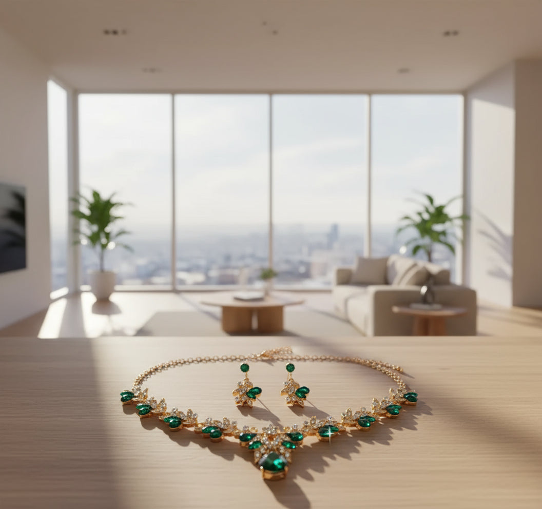 Wedding Dress Accessories Bridal Jewelry Butterfly Clavicle Necklace 1pc + 1 Pair of Earrings 2pcs Set - Shoppy