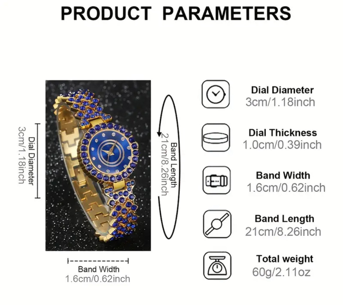 Fashionable Ladies' Quartz Wrist Watch Set with Heart-Shaped Jewelry - 6pcs Alloy Round Case Timepieces, Earrings, Necklace, Ring Set with Electronic Movement And Non-Rechargeable Button Battery - Shoppy