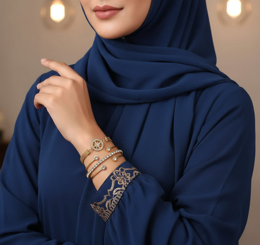 4pcs Rhinestone Elegant Stretch Bracelet Set for Women - Versatile Open Cuff Bangles Perfect for Daily Wear or Gift - Shoppy