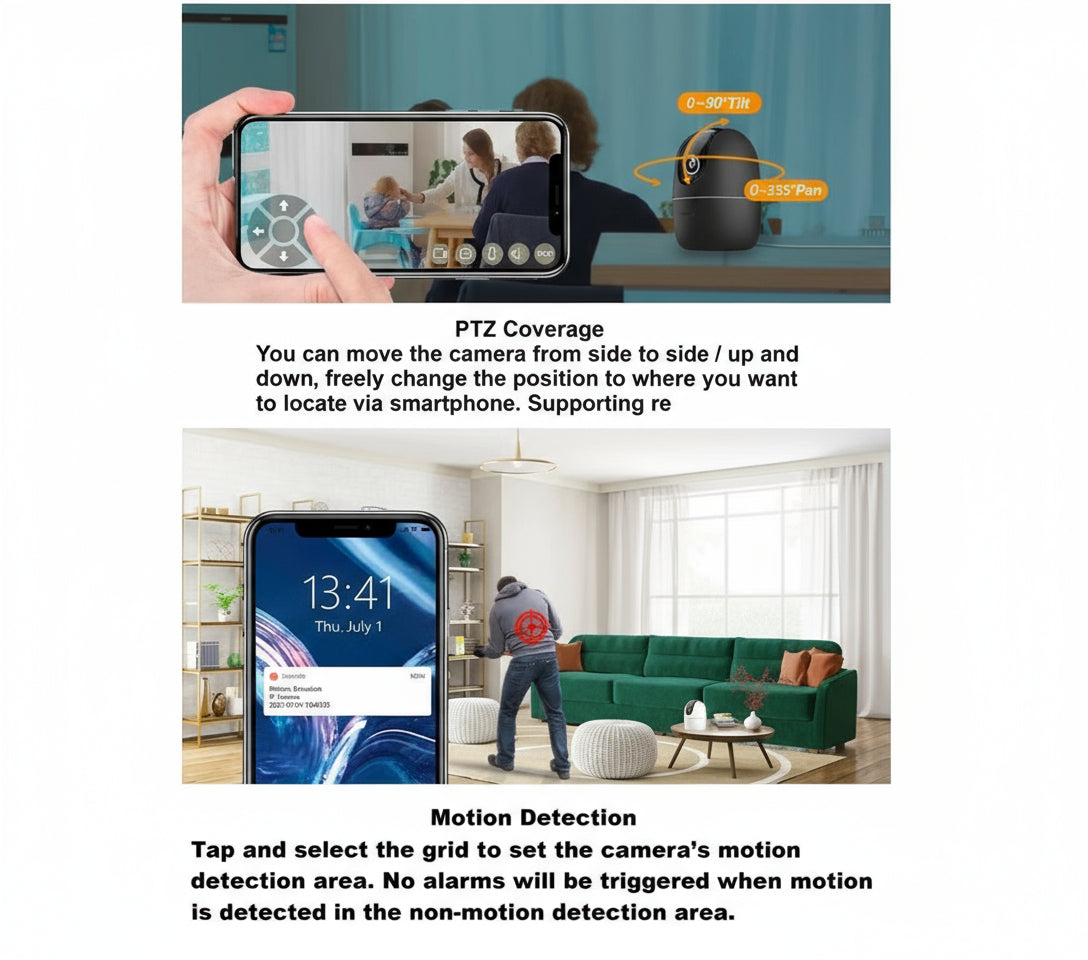 3K FHD 360 Degree Security Camera (White), Supports Up to 256GB SD Card, WiFi and Ethernet Connection, Alexa Google Assistant, Human Detection, Night Vision Ranger2 5MP