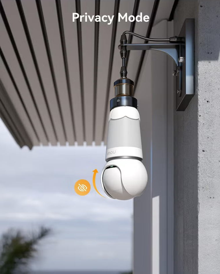 2K Bulb Camera 3MP, Full Color Night Vision, 2-Way Audio, Smart Tracking, AI Human & Vehicle Detection, Privacy Mode, Active Deterrence