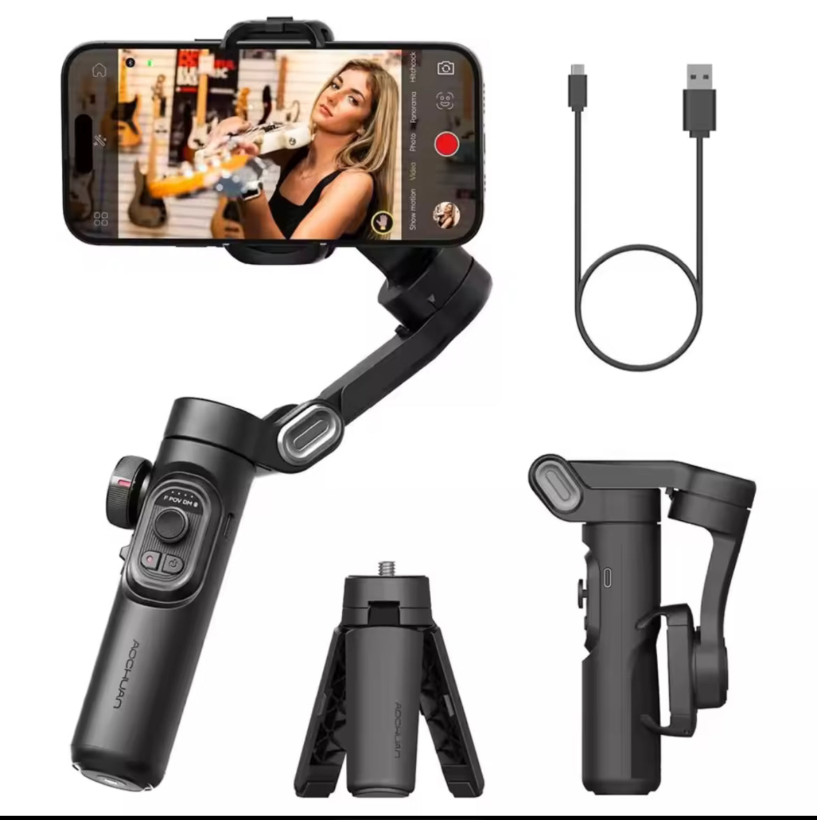 AOCHUAN 3-Axis Handheld Gimbal Stabilizer SmartXE for Smartphone for iPhone Android AI Face Tracking TikTok Vlog