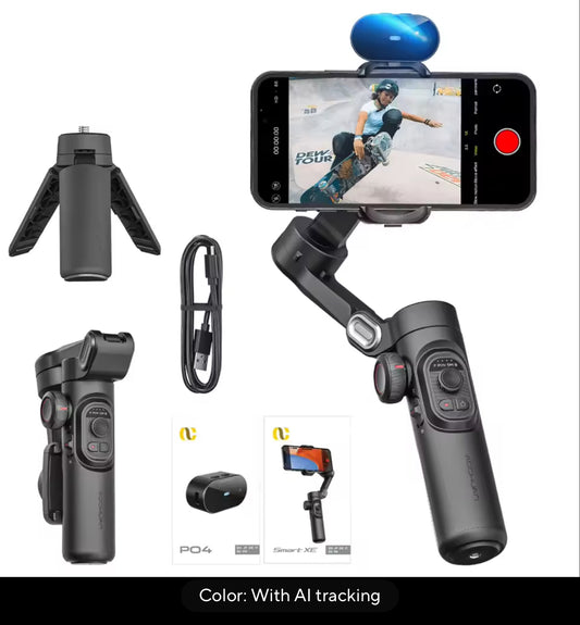 AOCHUAN 3-Axis Handheld Gimbal Stabilizer SmartXE for Smartphone for iPhone Android AI Face Tracking TikTok Vlog