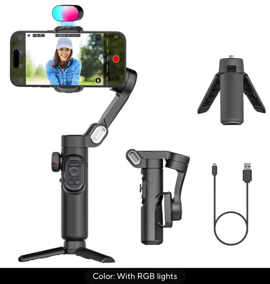 AOCHUAN 3-Axis Handheld Gimbal Stabilizer SmartXE for Smartphone for iPhone Android AI Face Tracking TikTok Vlog