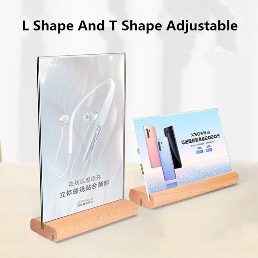 A6 T L Use Wooden Base Table Number Holder 100X150MM Frame