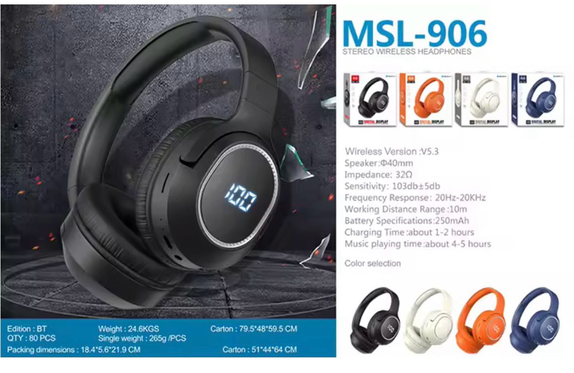 سماعات رأس لاسلكية ستيريو MSL-906