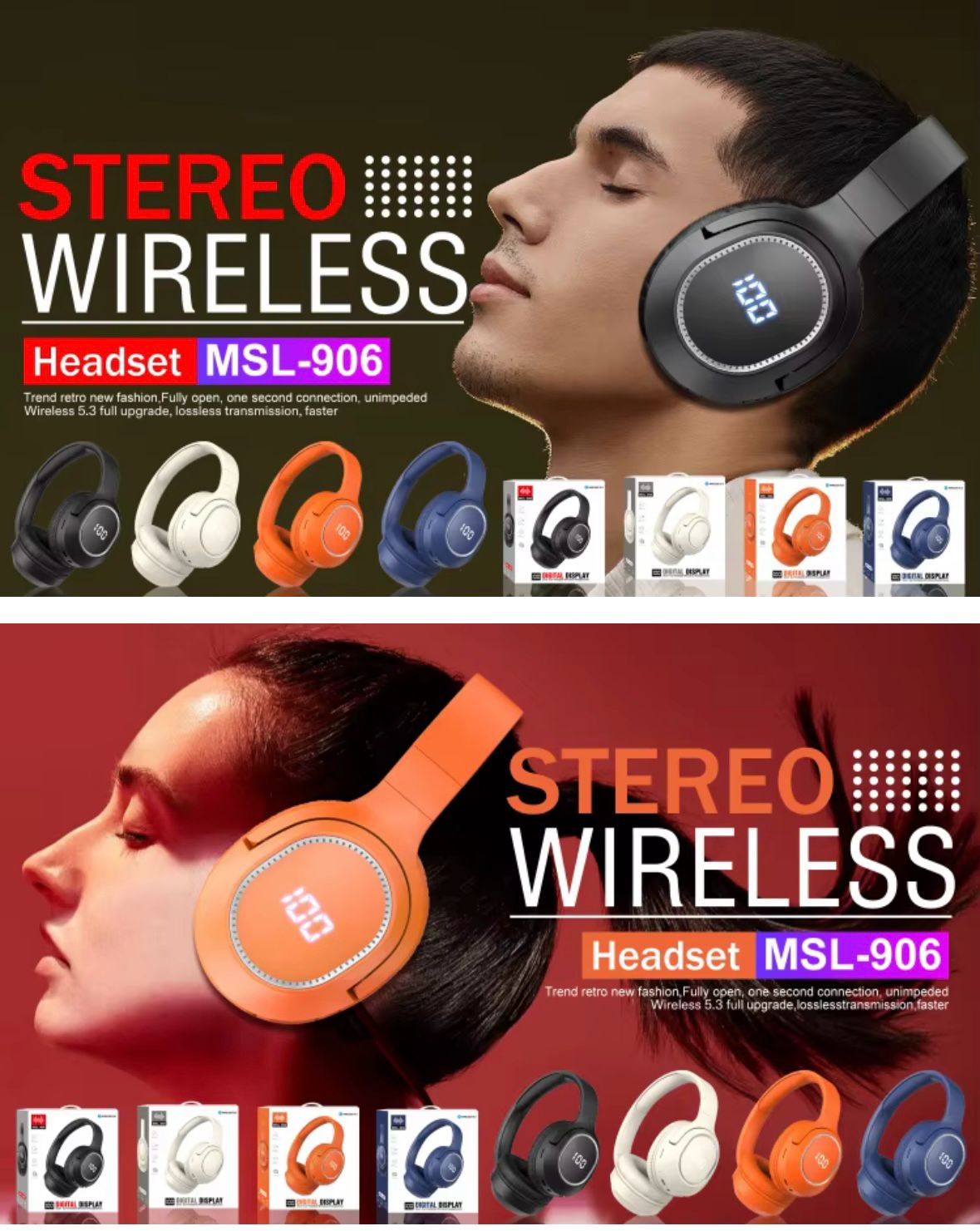 سماعات رأس لاسلكية ستيريو MSL-906